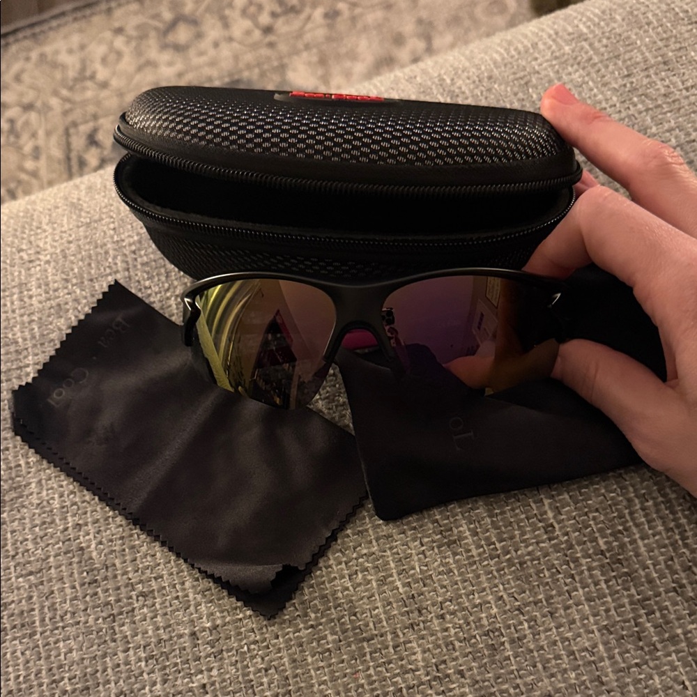 Black and Pink Riding Sunglasses with Case